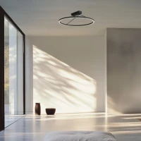 LED Ceiling Light 51W 3000K Matt Black Ø78cm - Image 1