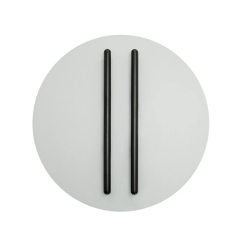 Round LED Wall Light, Sandy Grey with Black Sticks