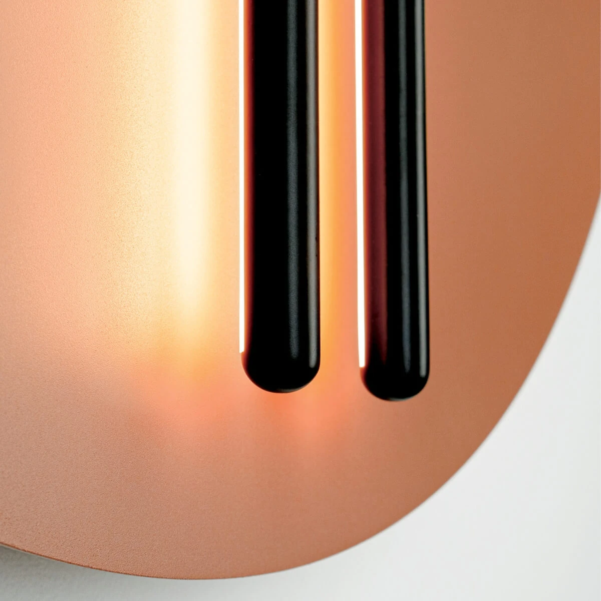 Dimmable LED Wall Light Sandy Brick Red with Black Sticks