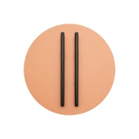 Dimmable LED Wall Light Sandy Brick Red with Black Sticks - Image 1