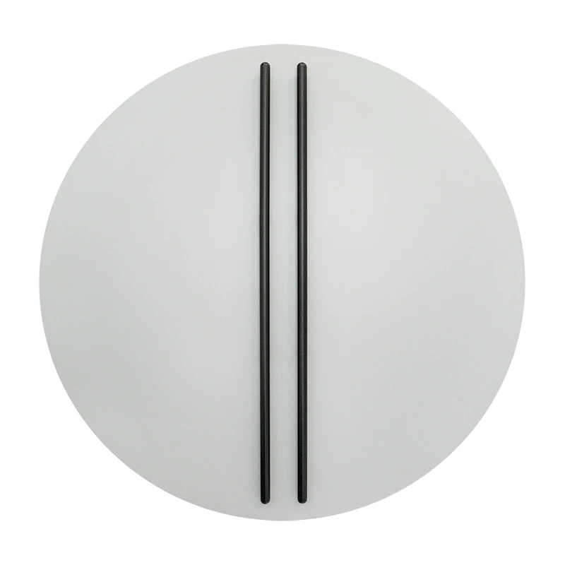 LED Round Wall Light, Dimmable, Sandy Grey with Black Sticks