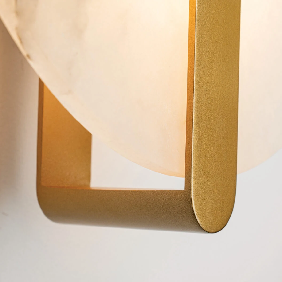 Alabaster Circular LED Wall Light, Brass Finish, 5W 3000K