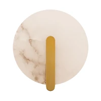Alabaster Circular LED Wall Light, Brass Finish, 5W 3000K - Image 2