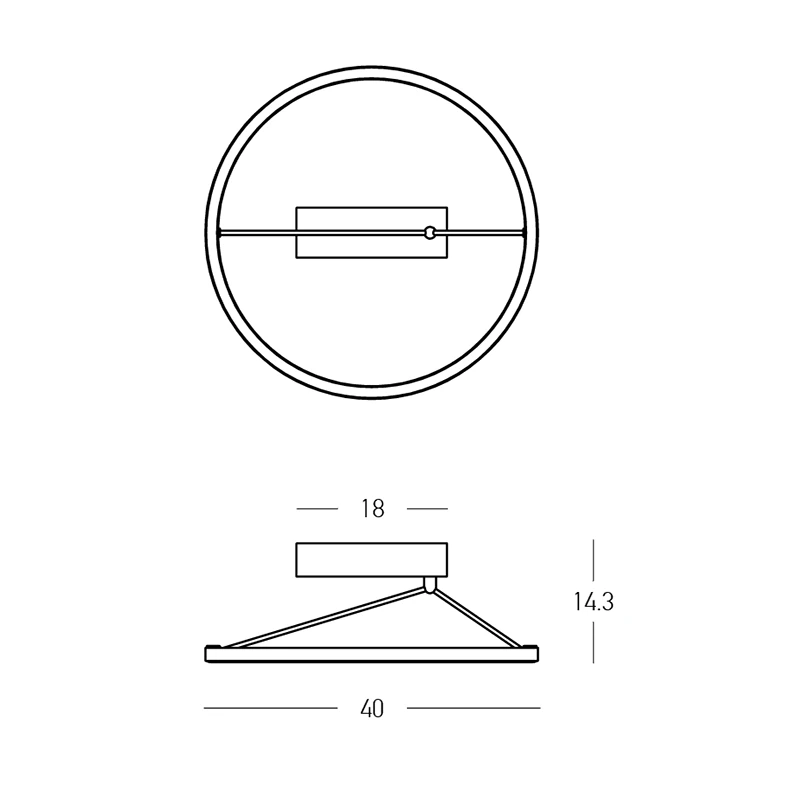 Matt Black Circular Dimmable LED Ceiling Light