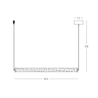 Linijinis LED pakabinamas šviestuvas, Alabasteris ir Smėlio Juoda, 69.4cm - Nuotrauka 5