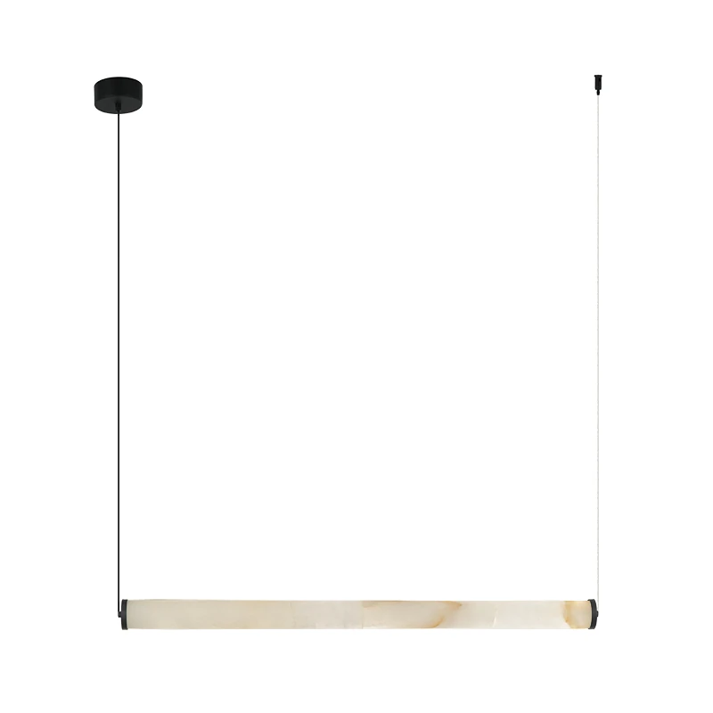 Linijinis LED pakabinamas šviestuvas, Alabasteris ir Smėlio Juoda, 69.4cm