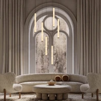 Natural Alabaster LED Pendant Light, Matt Black - Image 1