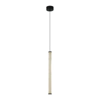 Natural Alabaster LED Pendant Light, Matt Black - Image 2