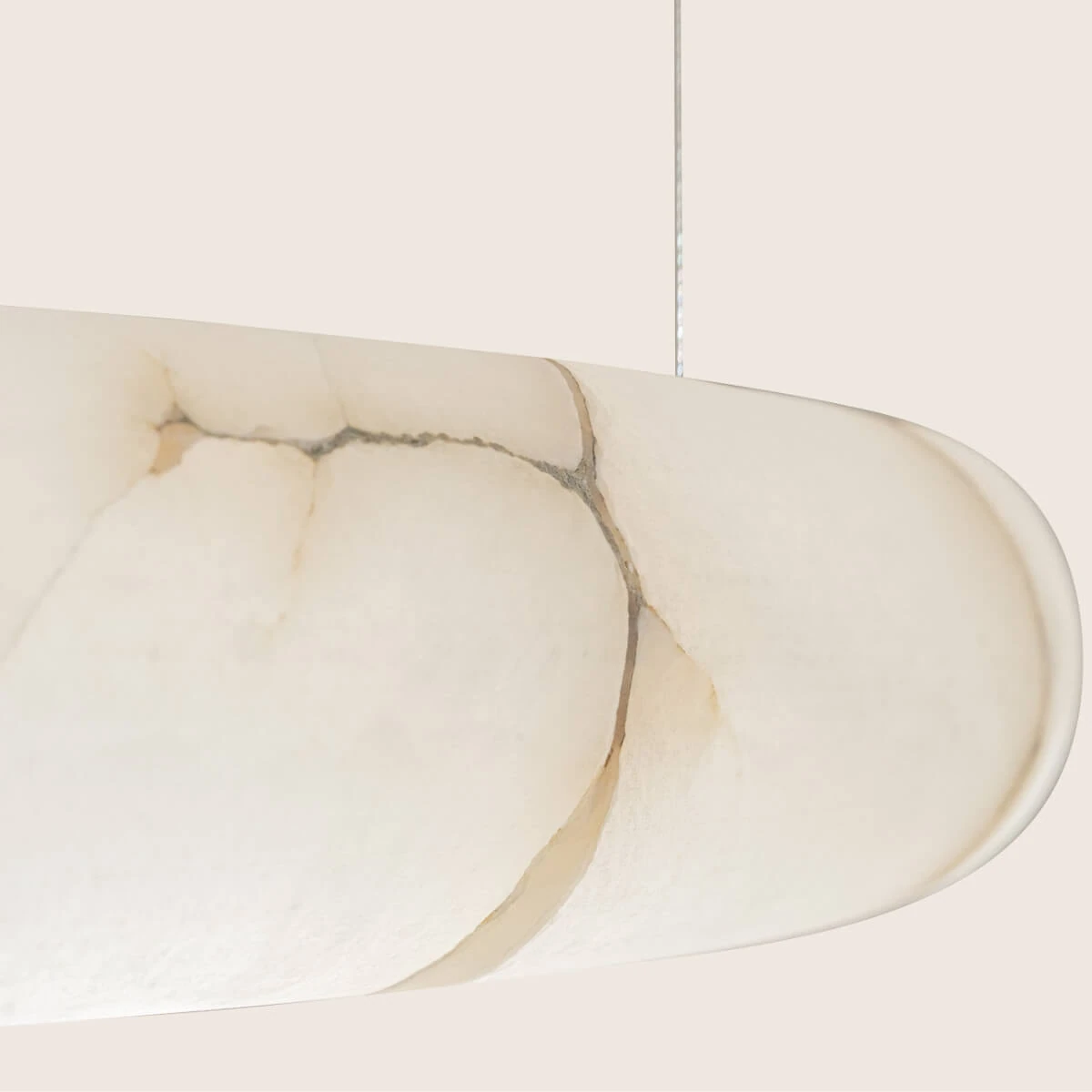 Alabaster Ring LED Pendant Light, Brass