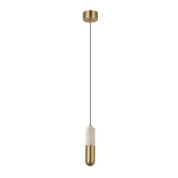 LED Pendant Light Alabaster and Brass, 20 cm - Image 2