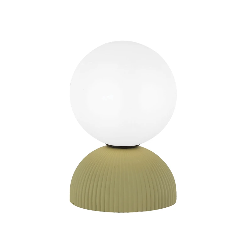 Olive Green Clay & Opal Glass LED Table Lamp
