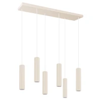 Pendant LED lamp 80 cm – linear, beige, DALI/PUSH dimming