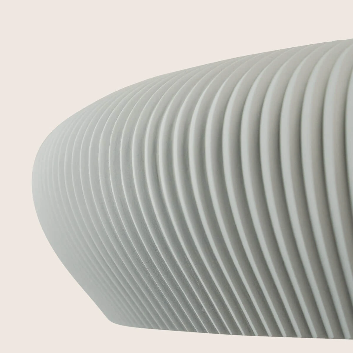 Grey Clay Ribbed Pendant Light, Sandy Black Finish