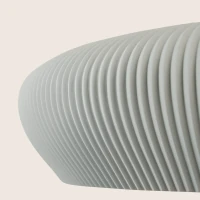 Grey Clay Ribbed Pendant Light, Sandy Black Finish - Image 3