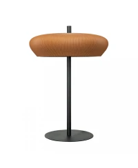 Terracotta Ribbed LED Table Lamp with Sandy Black Base - Image 2