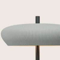 Rantuotas pilko molio ir smėlio juodo metalo stalo šviestuvas, 2x G9 - Nuotrauka 2