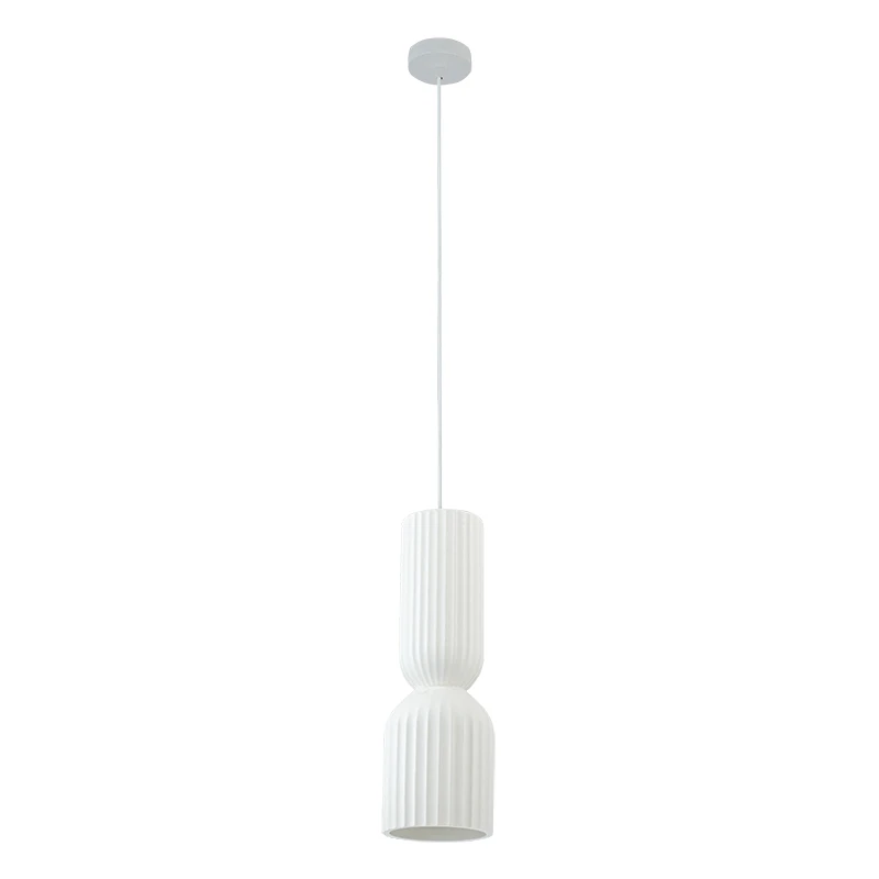 White Clay Fluted LED Pendant Light
