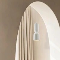 White Clay Fluted LED Pendant Light - Image 1
