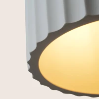 White Clay Fluted LED Pendant Light - Image 2