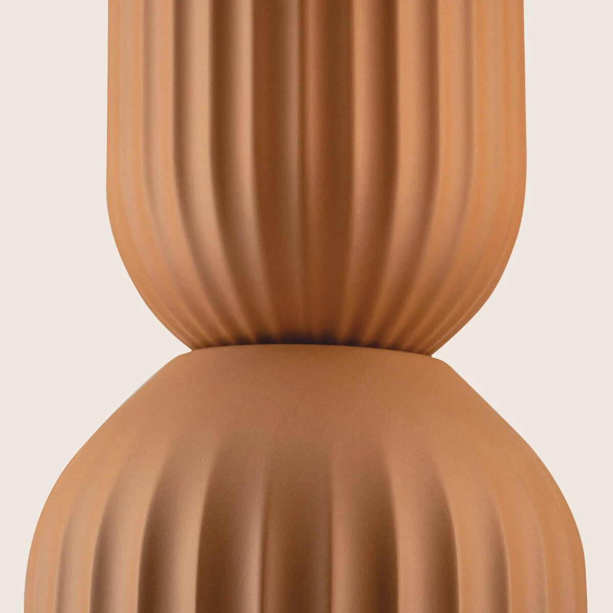 Terracotta Ribbed LED Pendant Light