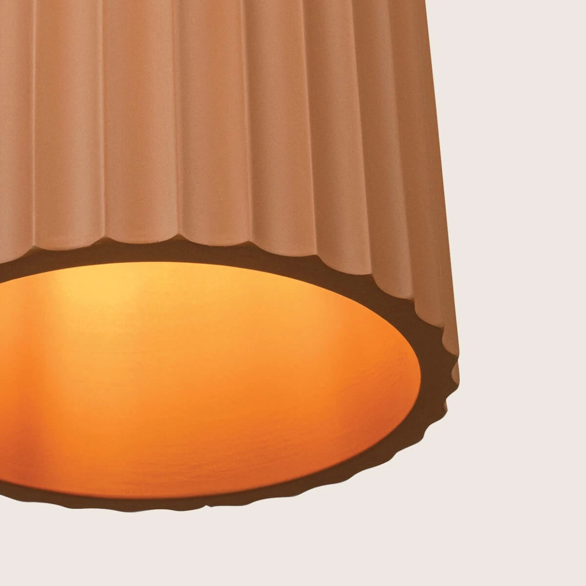 Terracotta Ribbed LED Pendant Light