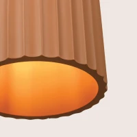 Terracotta Ribbed LED Pendant Light - Image 4