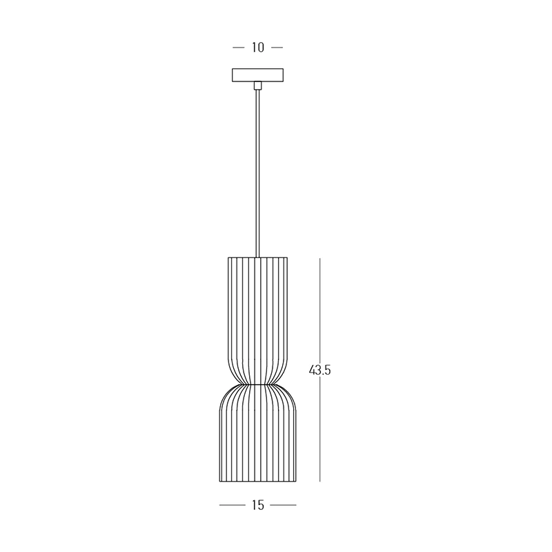 Terracotta Ribbed LED Pendant Light