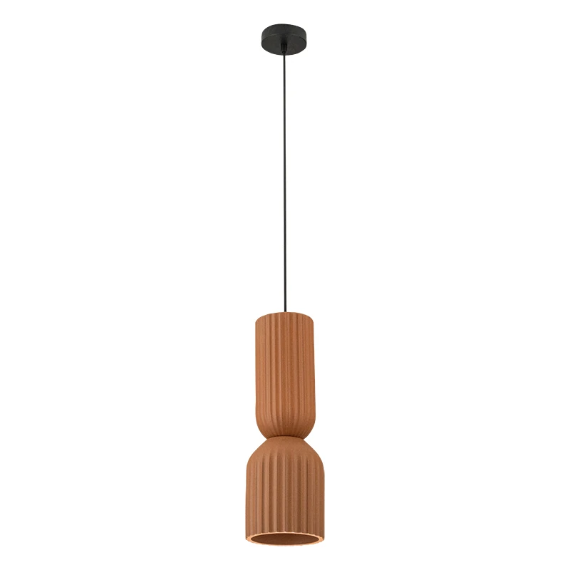 Terracotta Ribbed LED Pendant Light