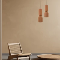 Terracotta Ribbed LED Pendant Light - Image 1