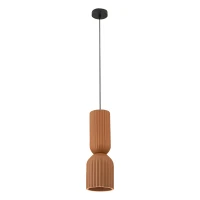 Terracotta Ribbed LED Pendant Light - Image 2