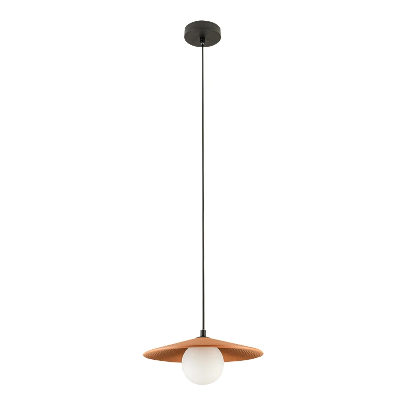 LED Pakabinamas Šviestuvas | Terakotos Molio ir Juodo Metalo | G9