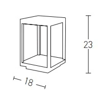 Lauko šviestuvas 9W – kvadratinis, grafito spalvos, IP54 - Nuotrauka 2