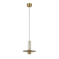 Alabaster & Brass Dimmable LED Pendant Light, H19.2cm - Image 2