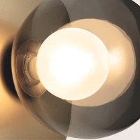 Modernus LED Sieninis Šviestuvas, Aukso Matinis ir Tamsintas Stiklas - Nuotrauka 3
