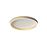 Circular LED Ceiling Light, Brushed Gold, Dimmable CCT - Image 1