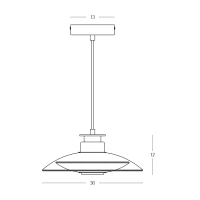 LED Pendant Light, Brushed Brass and Glass - Image 3