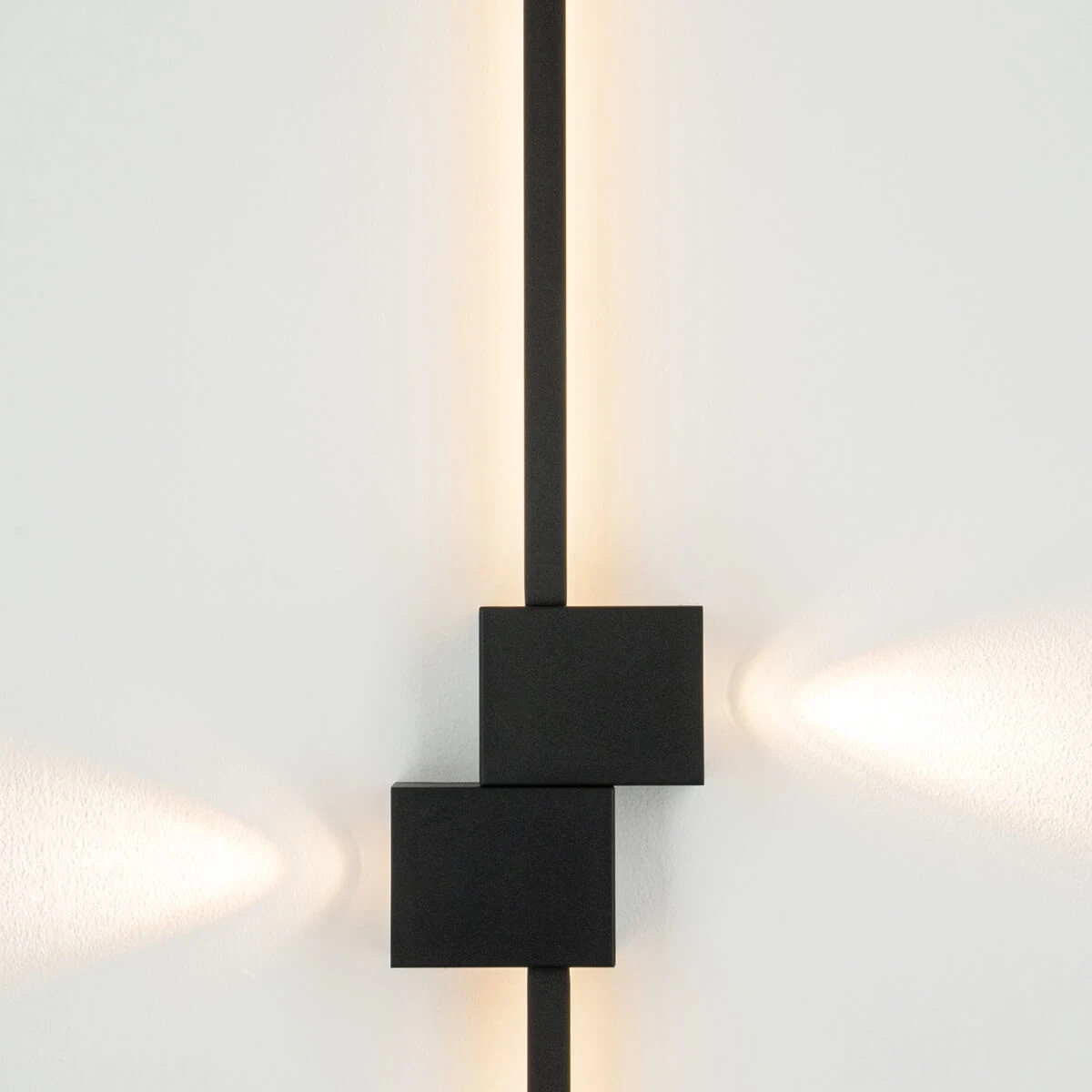 LED Sieninis Šviestuvas, Matinės Juodos Geometrinis Dizainas