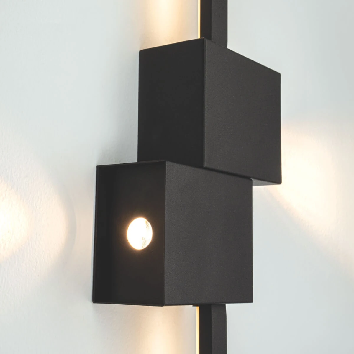 LED Sieninis Šviestuvas, Matinės Juodos Geometrinis Dizainas