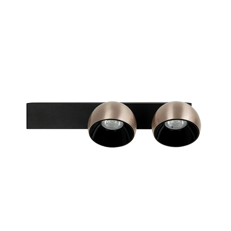 LED Wall Light 25W 3000K Sandy Black Base - Champagne Gold Shades