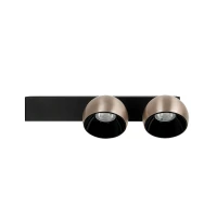 LED Wall Light 25W 3000K Sandy Black Base - Champagne Gold Shades - Image 2