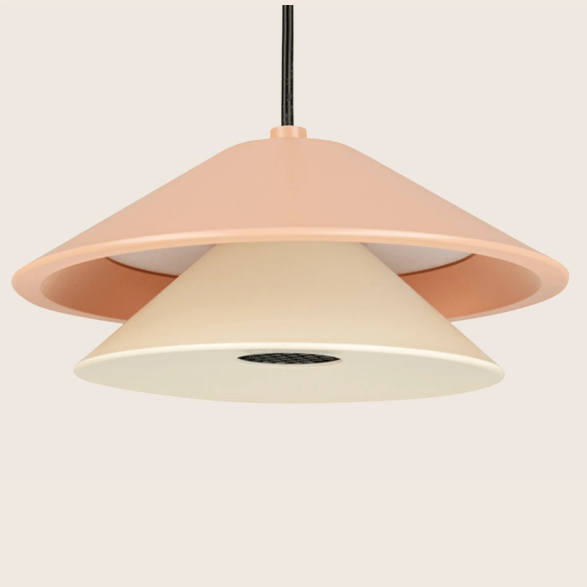 Layered Cone LED Pendant Light, Sandy Black & Beige Red