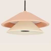 Layered Cone LED Pendant Light, Sandy Black & Beige Red - Image 3