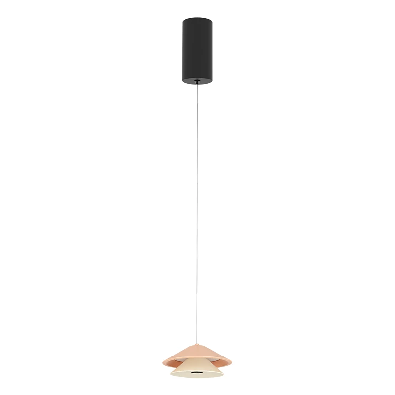 Layered Cone LED Pendant Light, Sandy Black & Beige Red