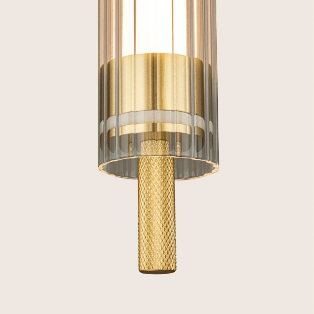 Brushed Gold & Clear Glass LED Pendant Light