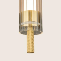 Brushed Gold & Clear Glass LED Pendant Light - Image 3