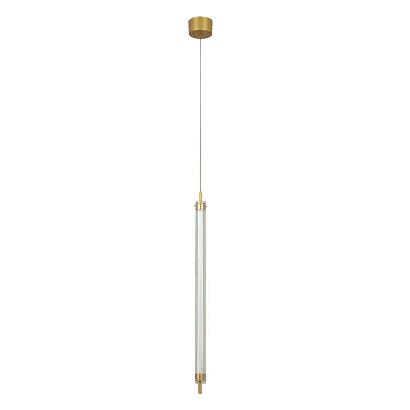 Brushed Gold & Clear Glass LED Pendant Light