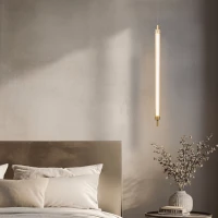 Brushed Gold & Clear Glass LED Pendant Light - Image 1