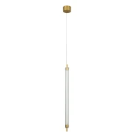 Brushed Gold & Clear Glass LED Pendant Light - Image 2
