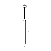 LED Pendant Light, Brushed Coffee & Clear Fluted Glass - Image 3