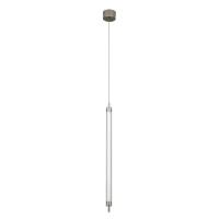 LED Pendant Light, Brushed Coffee & Clear Fluted Glass - Image 1